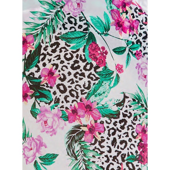 Torrid White Tropical Leopard Chiffon Sarong Swim - Picture 4 of 8